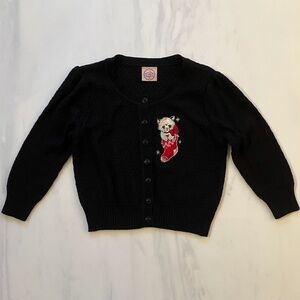 Mischief Made Black Christmas Knit Croppedweater Kitten in Stocking XL (Medium)